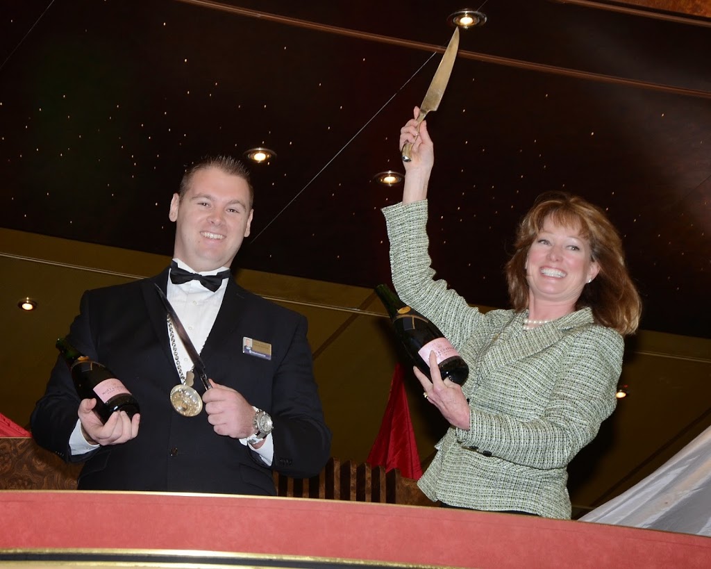 Sabering Moet et Chandon Champagne at Sea